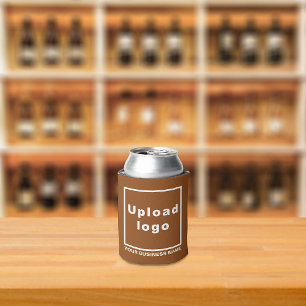 Porta-lata Nome comercial e logotipo Castanho pode resfriar