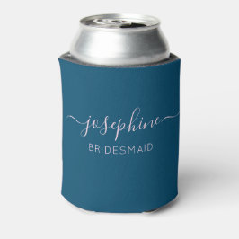 Porta-lata Nome Cor-de-Rosa Azul Bridesmaid Personalizado