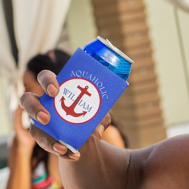 Porta-lata Nome da âncora temática náutica (Criador carregado)