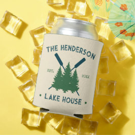Porta-lata Nome da família Cabin Lake House Oars Pine Trees
