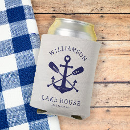 Porta-lata Nome da família do lago moderno - Náutico | Azul M