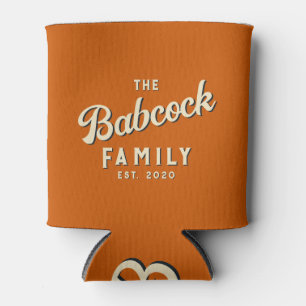 Porta-lata Nome da Família e Ano de Abóbora Retro de Meados d