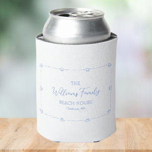 Porta-lata Nome da família personalizada Beach House Coastal 