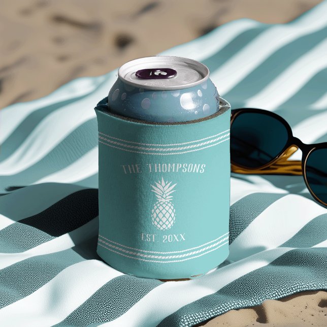 Porta-lata Nome da Família Personalizada de Ananás Russo (Criador carregado)