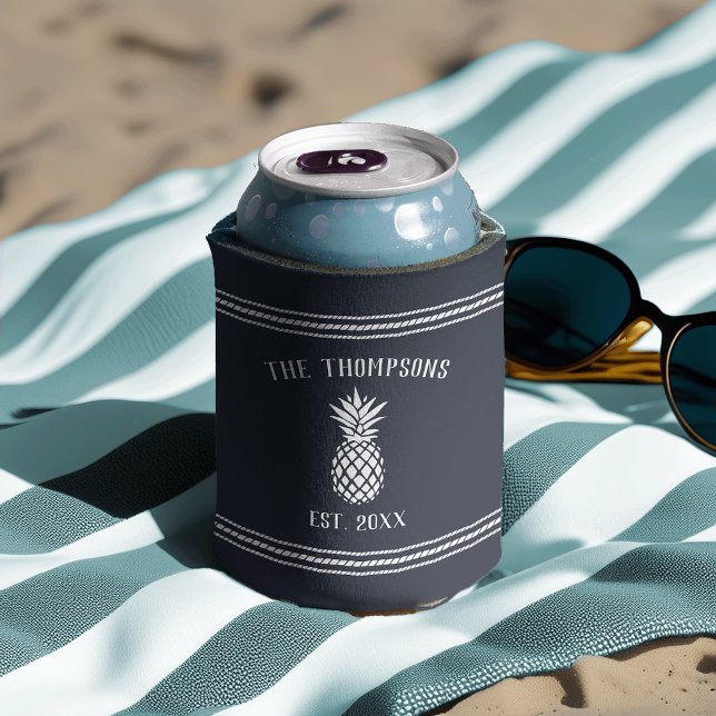 Porta-lata Nome da Família Personalizada de Ananás Russo (Criador carregado)