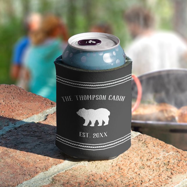 Porta-lata Nome da Família Personalizada do Urso Russo (Criador carregado)