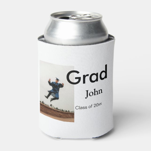 Porta-lata nome de adição de garoto data ano texto QR felicit (Can Front)