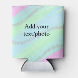 Porta-lata Nome de adição do pastel cintilante verde-rosa azu