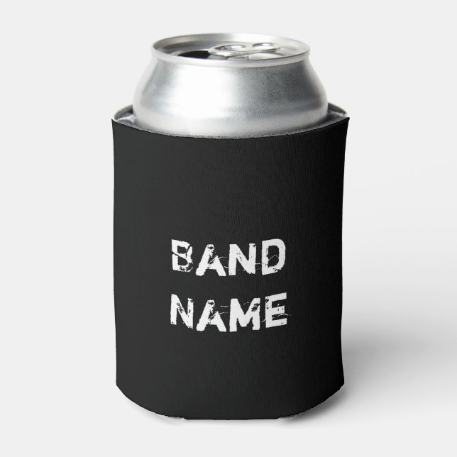 Porta-lata Nome de Banda personalizado preto e branco (Can Front)