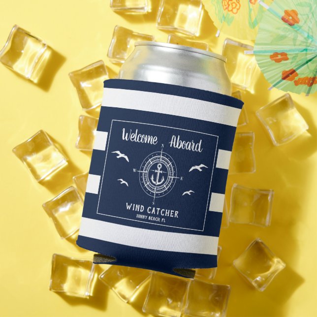 Porta-lata Nome de Barco Personalizado Bem-vindo a Bordo Anco (Verão in situ)