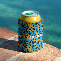 Porta-lata Nome de padrão de leopardo de onça laranja azul di