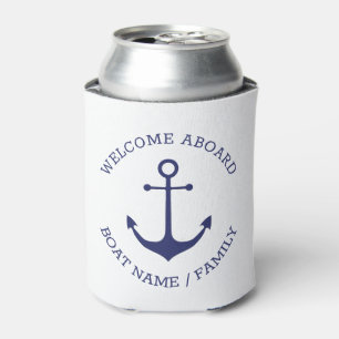 Porta-lata Nome do barco personalizado: bem-vindo Ancora náu