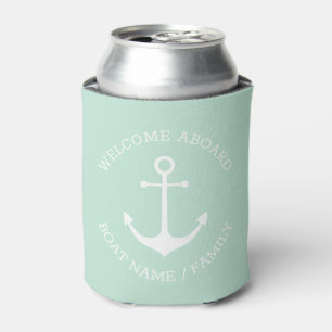 Porta-lata Nome do barco personalizado: bem-vindo Ancora náu