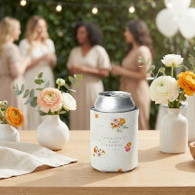 Nome do Chá de Bebê Floral Boho Orange Cottagecore