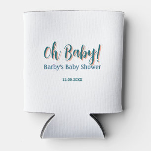 Porta-lata nome do chá de bebê simples azul oh bebê bebê em n