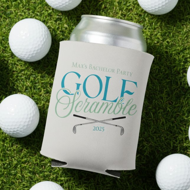 Porta-lata Nome do clube de golf personalizado (Get ready to swing into celebration with this Custom Golf Scramble Club Name Can Cooler!)
