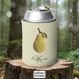 Porta-lata Nome do Monograma de Pear Amarelo Mínimo Moderno