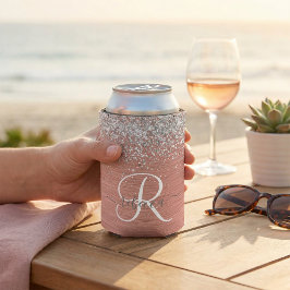 Porta-lata Nome do Monograma do Glitter Metálico Brutado Dour