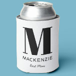 Porta-lata Nome do Monograma do Melhor Homem<br><div class="desc">Design de um monograma minimalista de tipografia moderna que pode ser mudado para personalizar. Perfeito por agradecer ao seu Melhor Homem ou Padrinho de casamento por toda sua ajuda e apoio em fazer seu casamento incrível.</div>