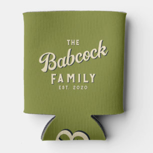 Porta-lata Nome e Ano da Família Retro Willow Green