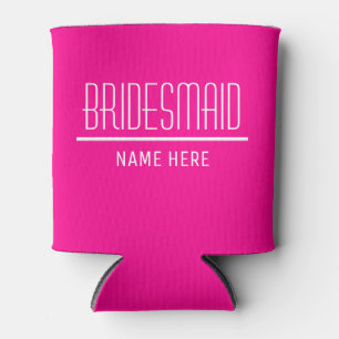 Porta-lata Nome e data personalizados do Bridesmaid