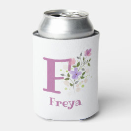 Porta-lata Nome Freya com um Desenho Floral