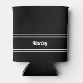 Porta-lata Nome Minimalista Preto e Branco Moderno