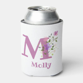 Porta-lata Nome Molly com um Desenho Floral