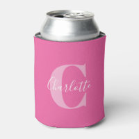 Nome Monograma Moderno Elegante em Rosa Quente
