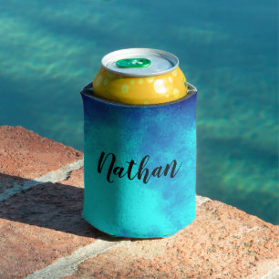 Porta-lata Nome Personalizado Azul Sky Cooler