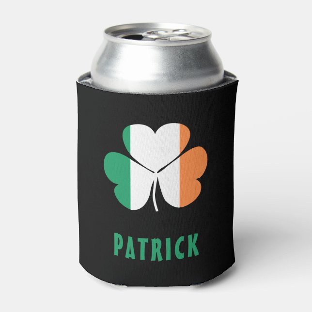 Porta-lata Nome Personalizado Celtic Ireland Shamrock Irish F (Can Front)