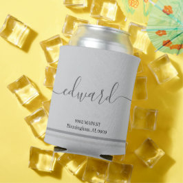Porta-lata Nome Personalizado da Cinza Leve