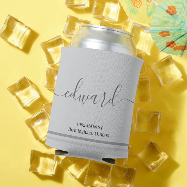 Porta-lata Nome Personalizado da Cinza Leve (Verão in situ)