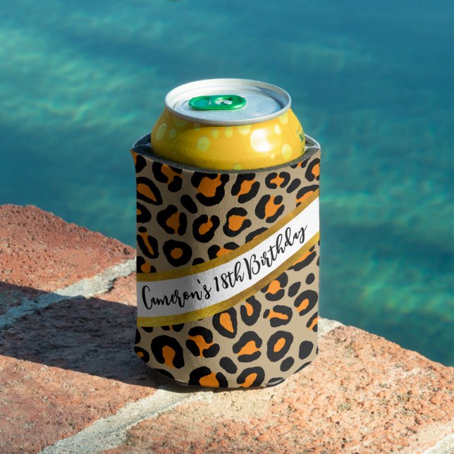 Porta-lata Nome Personalizado da Menina Chita Menina-Leopardo (Piscina in situ)