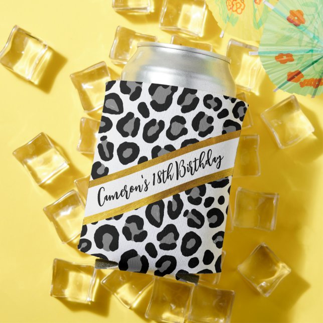 Porta-lata Nome Personalizado da Menina Chita Negra-Leopardo- (Verão in situ)