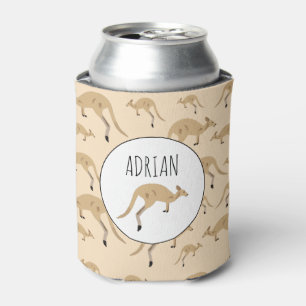 Porta-lata Nome Personalizado de Padrão de Kangaroo Australi