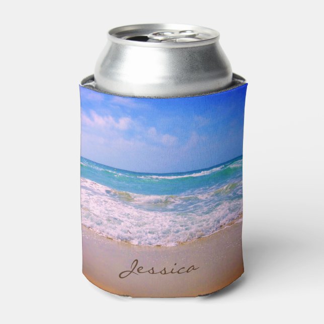 Porta-lata Nome Personalizado de Praia e Mar (Can Front)