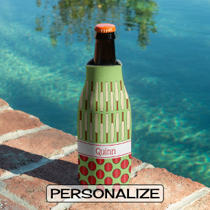 Porta-lata Nome personalizado do padrão de mosaico vermelho