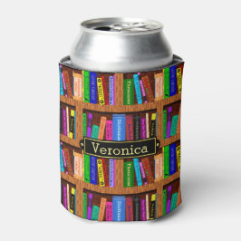 Porta-lata Nome Personalizado do Padrão do Livro da Bibliotec
