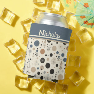 Porta-lata Nome Personalizado do Woodland Abstract