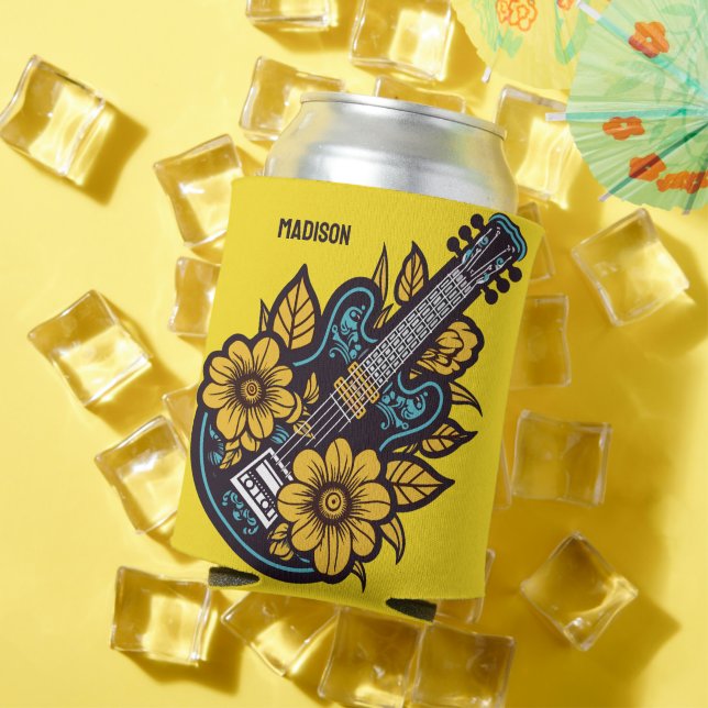 Porta-lata Nome Personalizado e Cor Ukulele (Verão in situ)