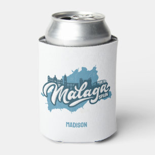 Porta-lata Nome Personalizado / Espanha de Málaga de Texto