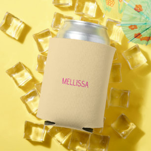 Porta-lata Nome personalizado minimalista creme
