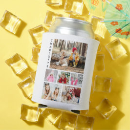 Porta-lata Nome Personalizado Moderno da Colagem de Fotografi