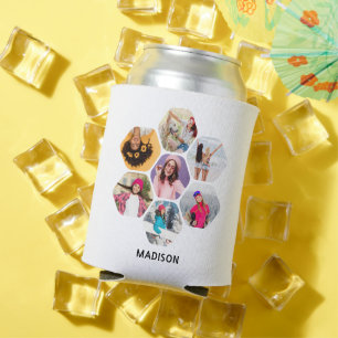 Porta-lata Nome Personalizado Moderno da Colagem de Fotografi