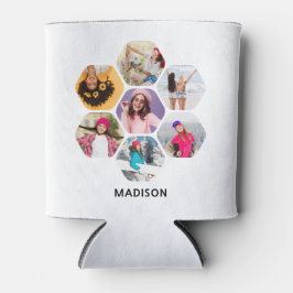 Porta-lata Nome Personalizado Moderno da Colagem de Fotografi