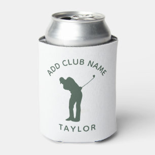 Porta-lata Nome Personalizado Nome Modern Sage Green Golf Clu