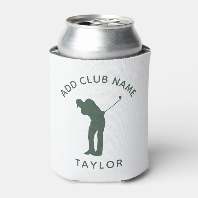 Porta-lata Nome Personalizado Nome Modern Sage Green Golf Clu (Can Front)