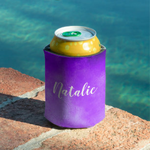 Porta-lata Nome Personalizado Nuvens de Blueberry Cooler