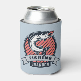 Porta-lata Nome personalizado O logotipo de pesca pode resfri